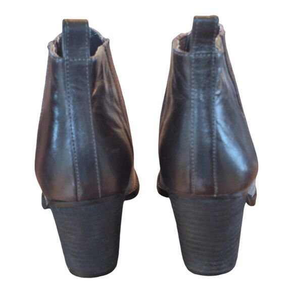 Nine West Fiffi Chelsea Ankle Boots Gray Size 10M Round Toe Block Heel Leather - Picture 8 of 12